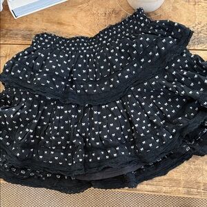 LoveShackFancy Black and White A-Line Skirt